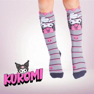 Imagem de Meia 3/4 Infantil 3D Hello Kitty Licenciada Kuromi Keroppi Menina 23 a