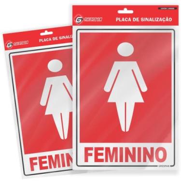 Imagem de Placa de Sinalizacao Feminino 15X20CM. - Grespan