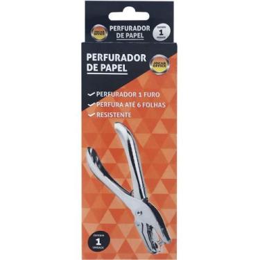 Imagem de Perfurador de Papel 1 Furo Jocar Galvanizado P/6 FLS. - Leonora