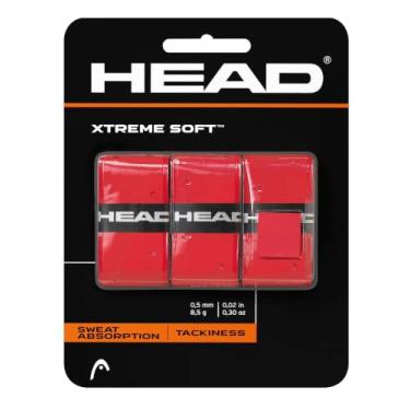 Imagem de HEAD Fita de aderência para raquete de tênis Xtreme macia Xtreme adulto unissex 12 XtremesoftTM HEAD Xtreme, pacote com 3 unidades, vermelho, vermelho, pacote EUA
