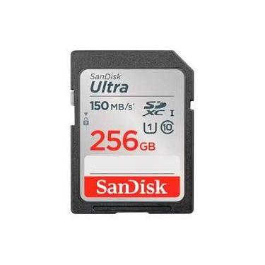 Imagem de Cartão de Memória SD Sandisk Ultra 256GB 150MBS C10 - SDSDUNC-256G-GN6