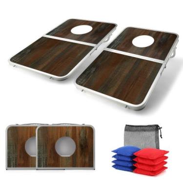 Imagem de Conjunto de Cornhole Dobrável e Leve CJPWMT 61x40 cm