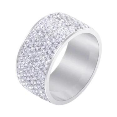 Imagem de Anel De Cristal Com 8 Fileiras Para Mulheres, Joias De Casamento Em Aç