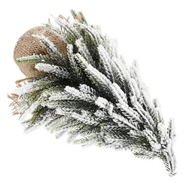 Imagem de Artificial Mini- Reuniram Árvore de Natal: Pinheiros Em Miniatura Nevado Neve Árvore Geada Sisal Com Bolo de Base Topper Modelo Cenário Ferrovia Paisagem Trem para O Inverno