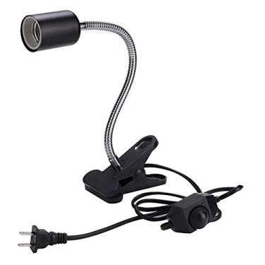 Imagem de Suporte de lâmpada de calor de répteis de 40 cm de comprimento com clipe giratório de 360° e adaptador de energia para répteis para lâmpadas de calor de habitat de animais de estimação/lâmpadas (110V)