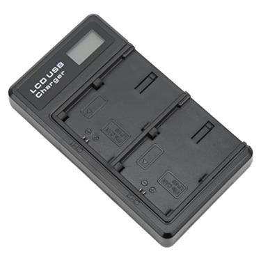 Imagem de Zyyini Carregador de bateria LP-E6, carregador duplo de bateria LP-E6, carregador USB duplo, com visor LCD e interface tipo C, para acessórios de câmera LP-E6