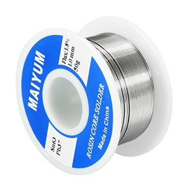 Imagem de MAIYUM 63-37 fio de solda de chumbo de rosina para solda elétrica, JF1050, 1.0mm 50g