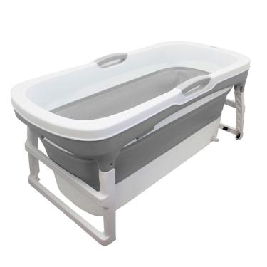Imagem de Banheira Portátil Dobrável Extra Grande Clingo C6024 Branco/Cinza