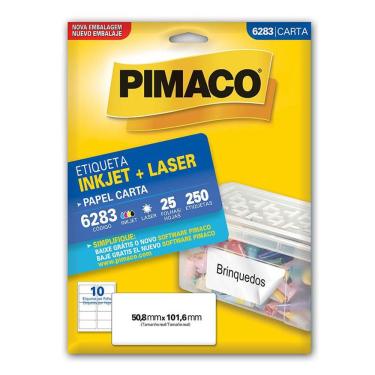Imagem de Etiqueta inkjet/laser carta 6283 com 25 folhas Pimaco