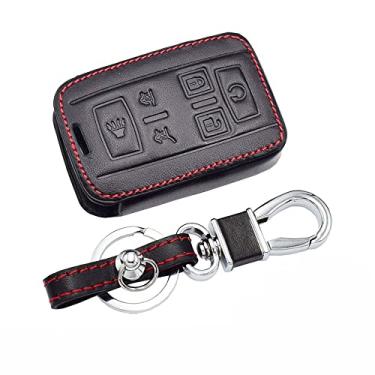 Imagem de SELIYA Capa de chave de carro de couro, apto para GMC Sierra Canyon Chevrolet Colorado Silverado Remote Cover Auto Keychain Protect Bag, 6 botões