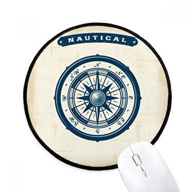Imagem de DIYthinker Tapete de mouse militar exército oceano bússola Droits desktop escritório tapete redondo para computador
