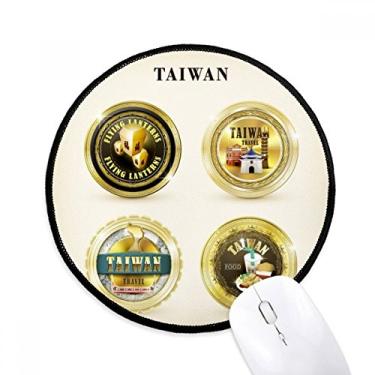 Imagem de DIYthinker Logotipo Taiwan apresenta mouse pad de viagem desktop escritório tapete redondo para computador