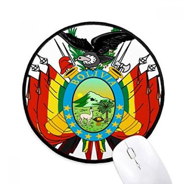 Imagem de DIYthinker Tapete de mouse com emblema nacional da Bolívia para mesa de escritório tapete redondo para computador