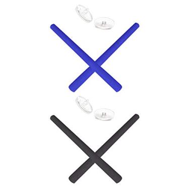 Imagem de Mryok — Protetor nasal de substituição para óculos de sol Oakley com placa de metal – Opções, Blue & Black, One Size