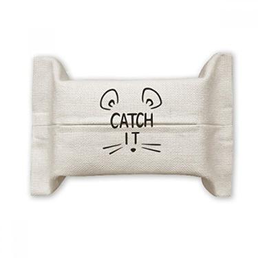 Imagem de Catch IT Mouse Face Design DIY Capa de papel para lenços faciais Bolsa de linho de algodão