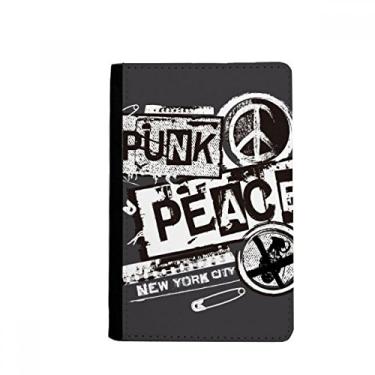 Imagem de Carteira Punk New York com estampa de ilustração anti-guerra para passaporte, porta-cartões Notecase Burse