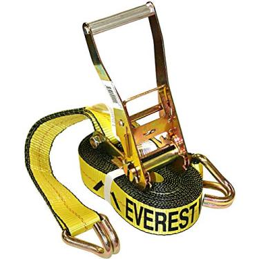 Imagem de Everest Amarração de catraca premium – 1 pacote – 5 cm – 7,5 m – Carga de trabalho de 1511 kg – Gancho duplo J – Tiras de carga perfeitas para eletrodomésticos, equipamentos de gramado e motocicletas