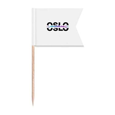 Imagem de Urban Radio Oslo Architecture Sinalizadores de palitos de dente marcação para festas, bolos, comidas de queijo