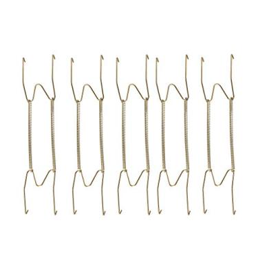 Imagem de Gancho de placa Uxcell, ganchos decorativos de parede invisíveis banhados a zinco com protetores de ponta, 5 peças, 14-inch(W-Type)