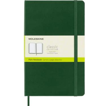 Imagem de Moleskine Caderno clássico, capa dura, grande (12,7 cm x 21 cm), liso/branco, verde mira, 240 páginas