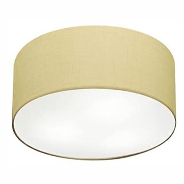 Imagem de Plafon Cilíndrico Cúpula Tecido 60x21 cm, Vivare Iluminação, Plafon3013 LA, Algodão Cru, Grande