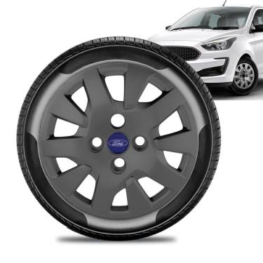 Imagem de Calota Ford Ka aro 14 2019 a 20 Grafite Fosca Emb Azul