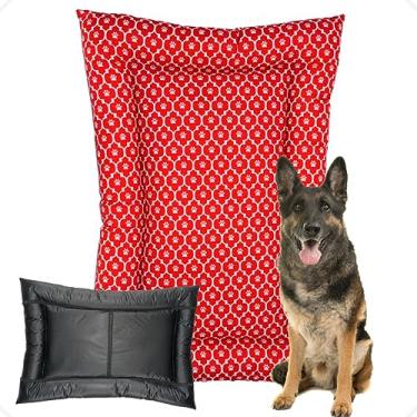 Imagem de Colchonete Colchão Grande Pet Cachorro e Gato Impermeável 120x70cm (Vermelho)