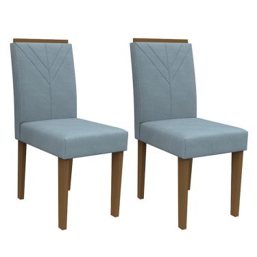 Imagem de Conjunto 2 Cadeiras Amanda Imbuia/ - pr Móveis Azul