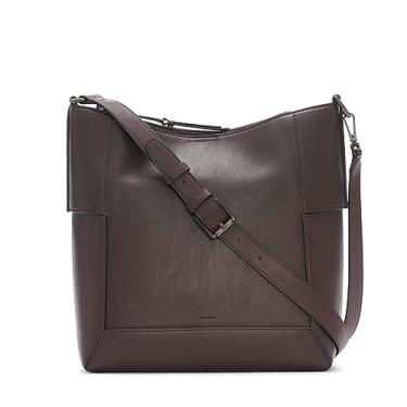 Imagem de Calvin Klein Bolsa de ombro e mensageiro conversível Aura North/South Hobo, Java, One Size