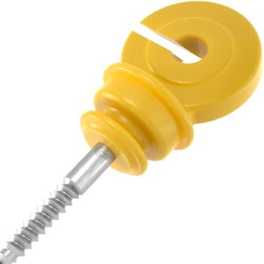 Imagem de Isolador Gancho Curto Anel Cerca Elétrica Rural Amarelo 50 Unidades