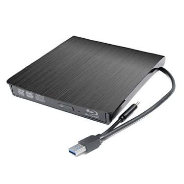 Imagem de Unidade de gravador de Blu-ray externa portátil USB-C 6X 3D, para notebook Dell Inspiron 15 5000 3000 7000 série 5570 2 em 1 para jogos, PC desktop multifuncional para jogos, gravador BD-RE 8X