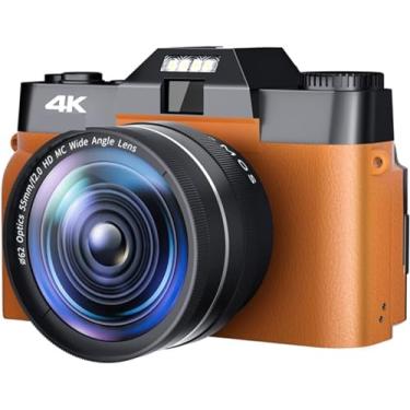 Imagem de Câmera fotográfica digital de 48 MP para fotografia Filmadora selfie com tela flip de 3 ", Zoom 16X 4K Streaming de câmera de vídeo lticolor, com lente grande angular, cartão TF 128G