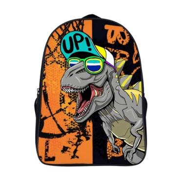 Imagem de WUHONZS Mochila de dinossauro com alça de ombro ajustável, academia, caminhada, laptop, mochila de ombro fofa, mochila para o dia 40,6 cm, Dinossauro C, 40x28x16cm, Casual