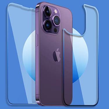 Imagem de Malphiace Protetor de tela frontal e traseira para iPhone 14 Pro (pacote com 2), protetor traseiro de vidro temperado para iPhone 14 Pro [nova versão] (6,1 polegadas)