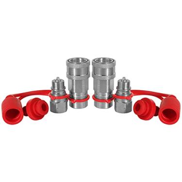 Imagem de Acopladores hidráulicos de 1/10.2 cm Ag ISO 5675 de conexão rápida estilo pioneer e rosca NPT de 1/10.2 cm, intercambiáveis com vedação de poppet série ISO 5675, encaixes de acoplador de válvula de