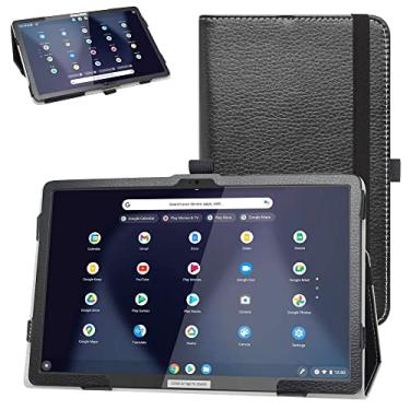 Imagem de Bige Capa para Lenovo Chromebook Duet 3 11, capa de couro PU com suporte dobrável para tablet Lenovo Chromebook Duet 3 (número do modelo: 82T6001HUS) 11 polegadas 2 em 1 tablet, preto