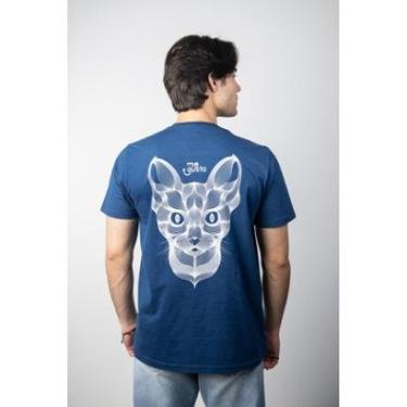 Imagem de Camiseta Me Gusta Gato 3D  Costas Masculina-Masculino