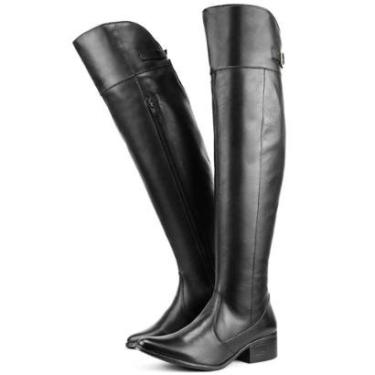 Imagem de Bota Montaria Feminina Over The Knee em Couro com Zíper-Feminino