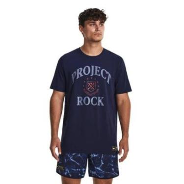 Imagem de Camiseta Under Armour Project Rock St Ss Masculina - Marinho M-Masculino