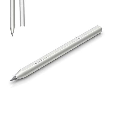 Imagem de Caneta inclinável MPP 2.0 recarregável compatível com dispositivos HP Touch Screen | com cilindro magnético | com 4096 níveis de pressão, função de clique direito e apagar | Prateado (3J122AA)