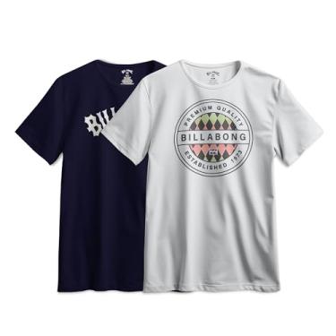 Imagem de Billabong Camisetas masculinas grandes e altas – Pacote com 2 camisetas masculinas grandes e altas, Azul-marinho/branco, 5X Tall
