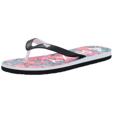 Imagem de Roxy Sandália feminina Taiti Chinelo, Preto/flor de cacto 242, 1 Big Kid