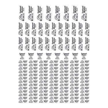 Imagem de Adesivo Etiqueta Escolar Personalizado Vinil Carros 129UN