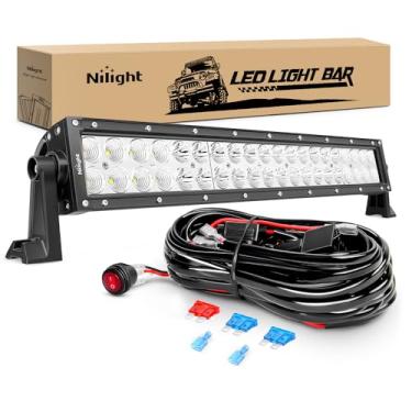 Imagem de Nilight ZH017 22 polegadas 120W Barra de holofote de LED luzes off-road com kit de chicote de fiação 16AWG