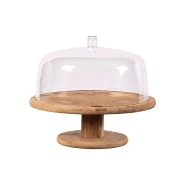 Imagem de Ou Boleira com Pé em Bambu e Cúpula Transparente Linha Sense