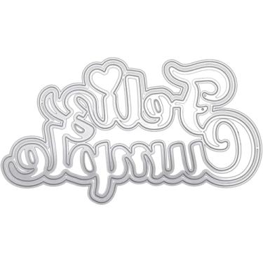 Imagem de Modelo de estêncil espanhol de feliz aniversário cortado para fazer cartões, moldes de corte de metal, parabéns, cortes, estampagem, modelo para decoração de scrap-booking, cartão de bênção de