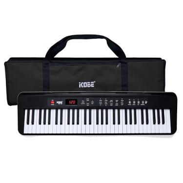 Imagem de Kit Teclado Musical Kobe KB-150 BK Preto 5/8 61 Teclas Com Capa Preta