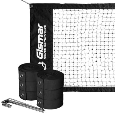 Imagem de Kit Beach Tennis Preto - Rede Oficial Pro + Fita de Marcação
