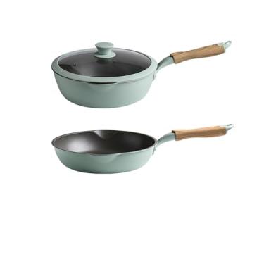 Imagem de frigideira de cozinha doméstica antiaderente panquecas ovo frito bife panela fogão eletromagnético fogão a gás conjunto wok,1