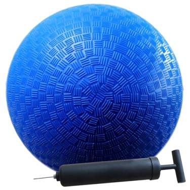 Imagem de AppleRound Bola de Playground de 20 cm com bomba de ar, pacote de 1 bola com 1 bomba, tamanho oficial para Dodge Ball, Handebol, acampamentos e escolas (azul)